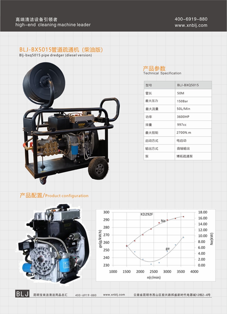 BLJ-BXQ5015 管道疏通機(jī)（柴油版）